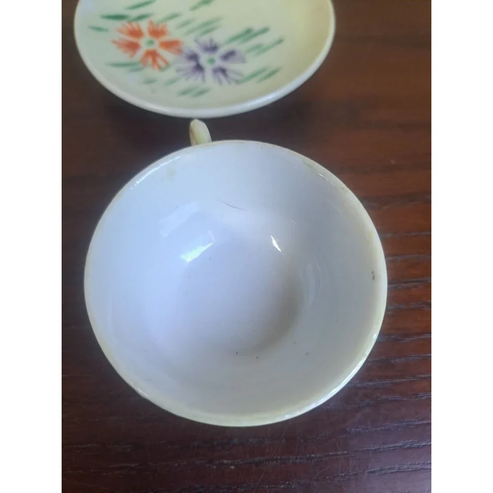 Vintage 1930s Minature Porcelain Floral Teacup And Saucer Set